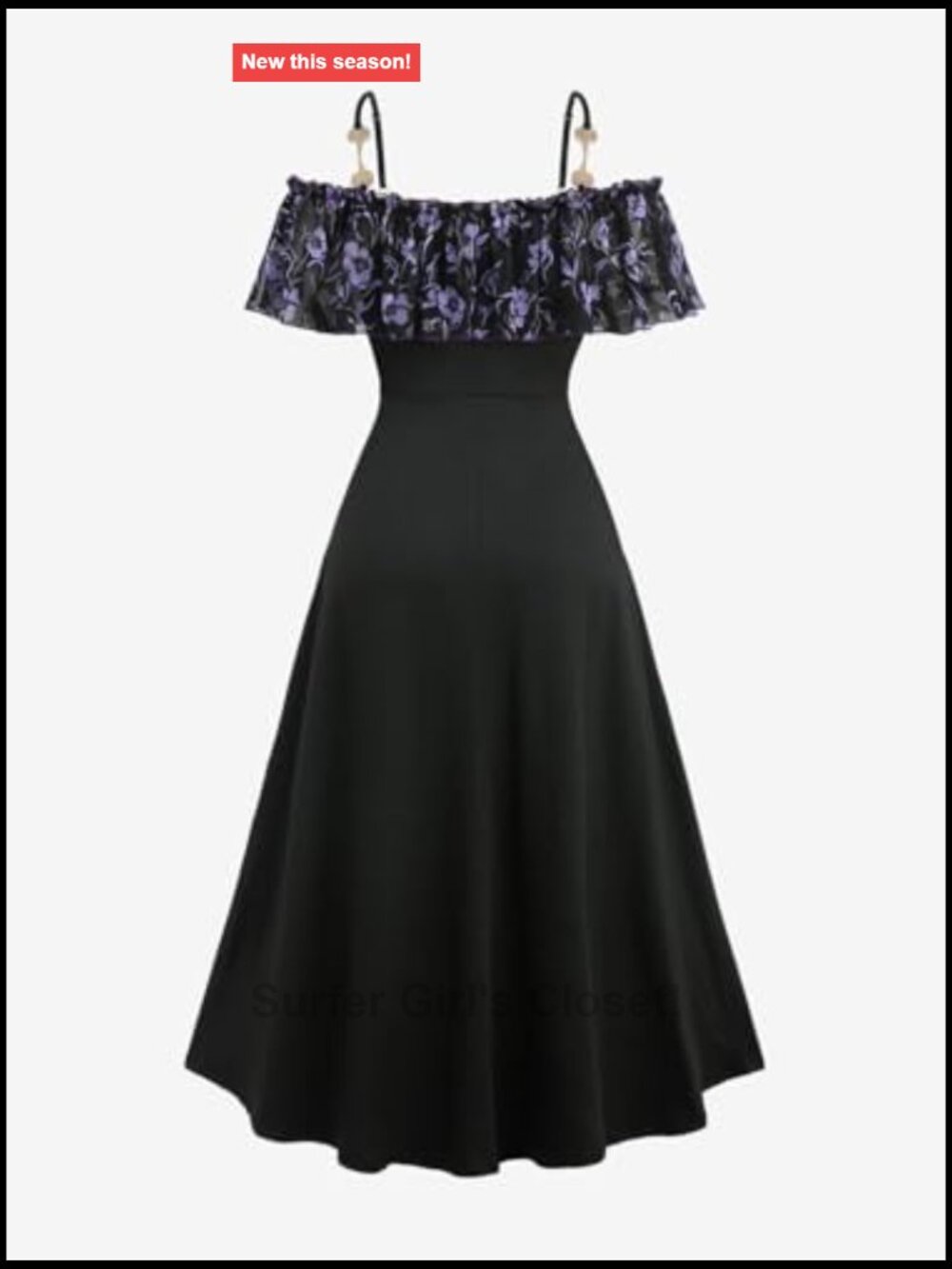Plus Size Floral Cold Shoulder Maxi Dress Ruffle Lace-up Empire Waist Flowy - Picture 2 of 6